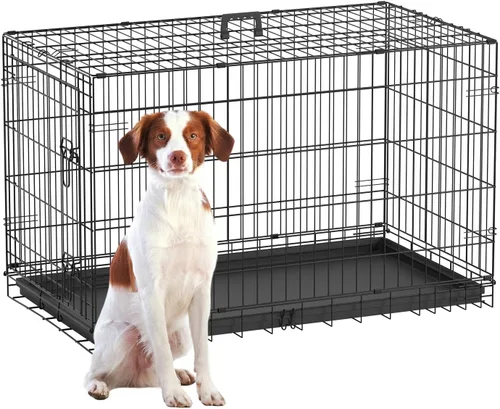 Vista 15 de [Usado] FDW Jaula para perros pequeños de 24 pulgadas plegable de metal con alambre para mascotas, doble puerta con panel divisor para interiores