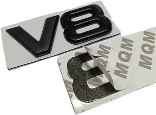 Vista 5 de 2 piezas de emblema de metal cromado V8 3D para camión, calcomanía autoadhesiva universal para automóvil (negro)