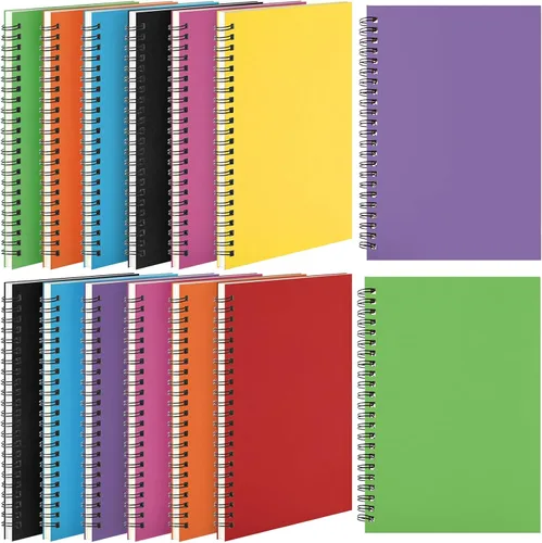 Vista 24 de Leelosp 12 cuadernos pequeños en espiral forrados en espiral, cuaderno con rayas universitarias, cubierta de papel kraft encuadernado con alambre