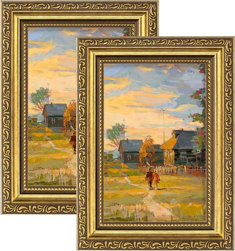 Vista 31 de eletecpro 8x10 Vintage Picture Frame, Glass Cover, Gold, 2-Pack Dorado