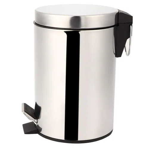 Vista 3 de Pomya Bote de basura de acero inoxidable de 3 litros con pedal escalonado para el hogar, contenedor de basura para inodoro, baño, cocina, sala