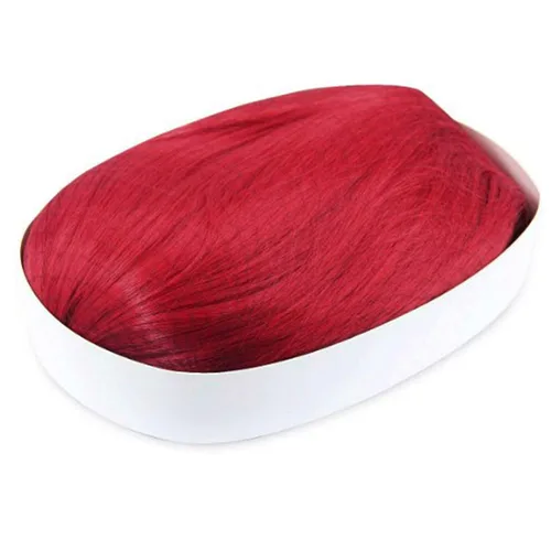 Vista 2 de Peluca de cosplay para mujeres con gorra, peluca de 28in largo y ondulado resistente al calor de AKStor, Rojo
