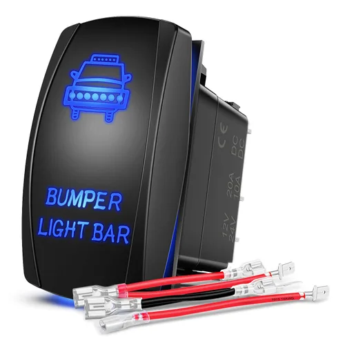 Vista 9 de Nilight Interruptor basculante de barra de luz de techo, interruptor de barra de luz LED, interruptor de barra de luz LED de 5 pines, interruptor