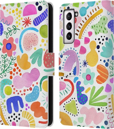 Vista 89 de Head Case Designs Officially Licensed Ninola Brushstrokes Black Summer Patterns Leather Wallet Case Compatible with Samsung Galaxy A07 4G