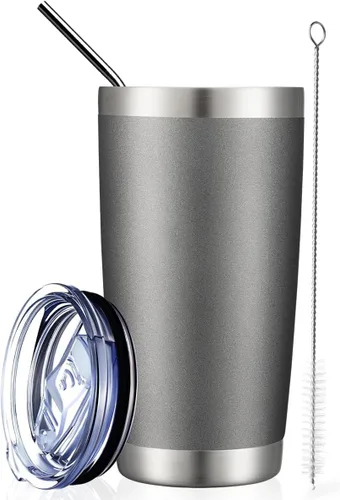 Vista 36 de COMOOO Vaso Térmico de 20 onzas al por Mayor con Aislamiento al Vacío de Doble Pared, Taza de Viaje de Acero Inoxidable con Tapa y Pajita