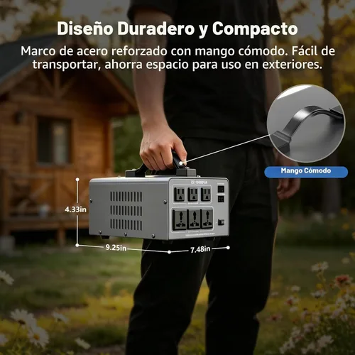 Vista 5 de Transformador convertidor de voltaje de 10000W, paso arriba/abajo 110V/120V Azul