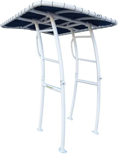 Vista 25 de FishMaster Pro Series - T-Top para Barcos de Pesca con Consola Central - Ajuste Universal - Recubrimiento en Polvo Negro - Parte Superior Negra