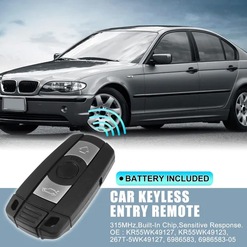Vista 2 de X AUTOHAUX 315MHz KR55WK49127 Reemplazo inteligente de proximidad sin llave remoto de entrada remoto para BMW 1 3 5 6 Series 2006-2014 3 botones