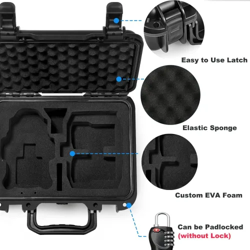 Vista 3 de Lekufee Funda rígida impermeable pequeña para DJI Mini 3 Pro/3 Drone Accesorios (solo funda, no para DJI RC)