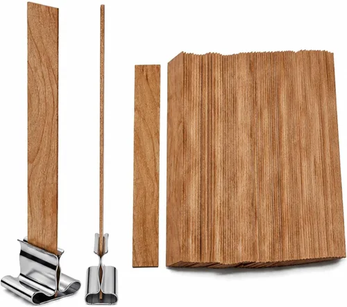 Vista 10 de Mechas para Velas Mechas de Madera de 5 Pulgadas para Velas 100 PCS Mechas de Madera para Fabricación de Velas Mechas de Madera para Fabricación