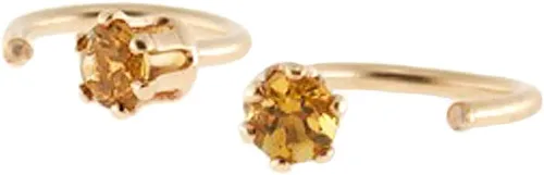 Vista 21 de Half Huggie Birthstone Gold Hoop Earrings for Women Tiny Cartilage Stud Piercing Earring Hypoallergenic Earring Screw Back Dainty Hug