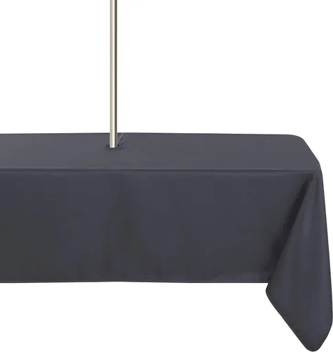 Vista 17 de LUSHVIDA Mantel cuadrado para exteriores con agujero para sombrilla y cremallera, 54 x 54 pulgadas, color negro, lavable, impermeable, a prueba