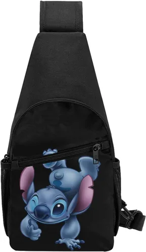 Vista 3 de Bolsa cruzada para el pecho para deportes al aire libre, mochila de viaje, senderismo, para mujeres y hombres, Cartoon, 7.5"X 3.25"X 15.25