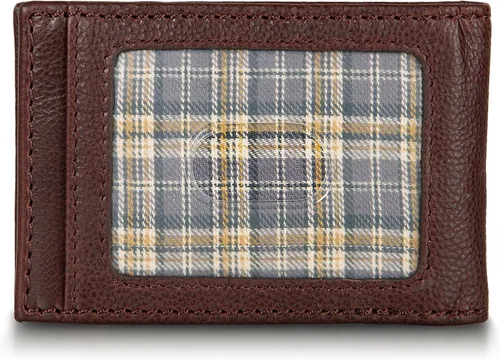 Vista 2 de Eddie Bauer Men's Rugged Leather Bifold Wallet Money Clip RFID Protection ID Window Genuine Leather EDC