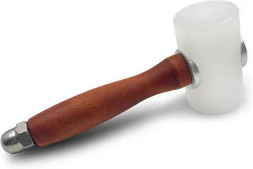 Vista 7 de Martillo de tallado de cuero, mazo con mango de madera, martillo de nailon para tallado en cuero, mazo de artesanía en cuero, mango de madera