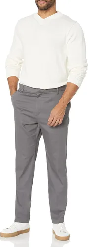 Vista 7 de Tienda Essentials Pantalón chino elástico ajustado resistente a las arrugas, sin pinzas, para hombre
