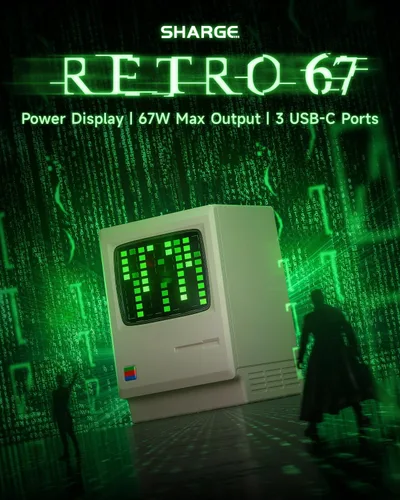 Vista 8 de Shargeek 140 Power Bank Retro 67 GaN Charger