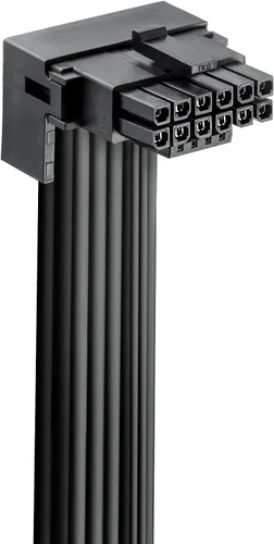 Vista 2 de CableMod Basics C-Series 12VHPWR Cable PCI-e de 90 grados StealthSense para Corsair - Variante A (negro, 16 pines a doble 8 pines, 23.6 in)