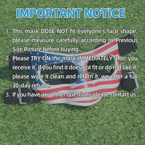 Vista 5 de QK01US - Protector de nariz para nariz rota, máscara de protección facial, máscara ajustable de bandera estadounidense, media máscara de mascarada