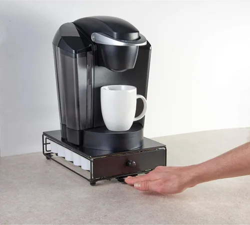 Vista 8 de Nifty Solutions Capacity Nifty - Mini acabado negro rodante, compatible con K-Cups, soporte de paquete de 24 cápsulas, cajón de almacenamiento
