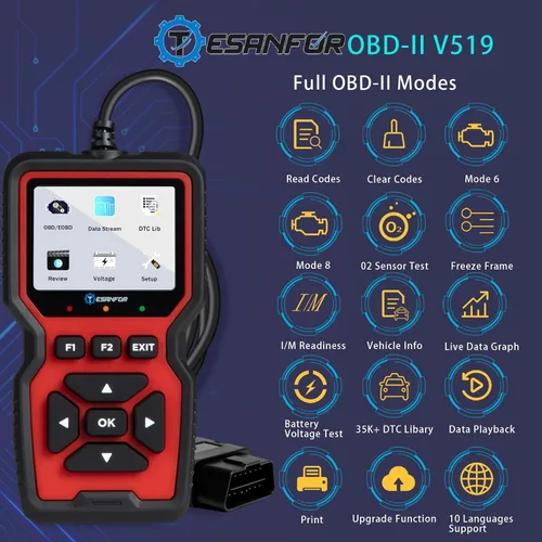 Vista 3 de Lector de código de escáner OBD2 Herramienta de diagnóstico de coche, lector de código de falla del motor, herramienta de escaneo de diagnóstico