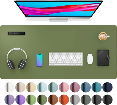 Vista 188 de Aothia - Protector de escritorio de cuero sintético grande, base antideslizante para mouse y superficie para escribir, impermeable, fácil de Agua