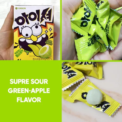 Vista 5 de Orion Iciou Super Sour - Caramelo suave masticable sabor manzana verde (paquete de 2, 2.96 oz)