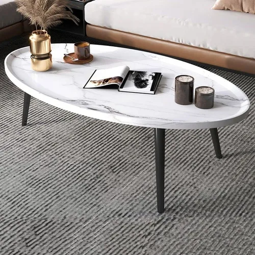 Vista 9 de Mesa auxiliar, moderna mesa de centro pequeña con 3 patas, mesa de cóctel de madera, mesa auxiliar de centro retro para sala de estar, fácil Negro