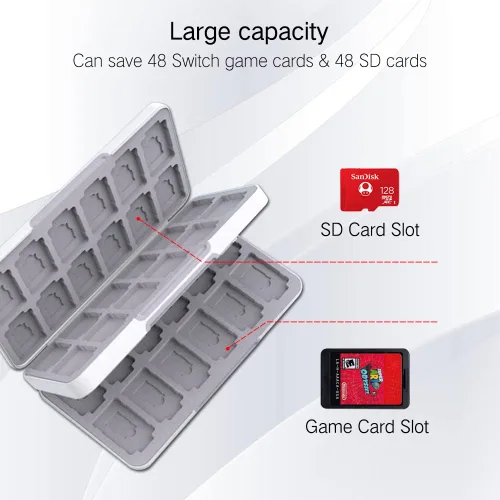 Vista 118 de PERFECTSIGHT Switch Game Case Compatible with Nintendo Switch Game Holder for Switch OLED/ Lite Game Card Case Cartridge with 24 Slots Game Card