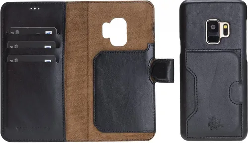 Vista 78 de Venito Florence - Funda de piel compatible con Samsung Galaxy S9, extra segura con bloqueo RFID, cartera desmontable para teléfono (gris decolorado)