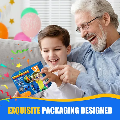 Vista 8 de LET'S GO! Binoculares para niños, prismáticos compactos de alta resolución a prueba de golpes