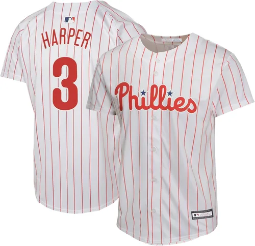 Vista 2 de Outerstuff Bryce Harper Philadelphia Phillies MLB - Camiseta de jugador casero para niños de 8 a 20 años, color blanco Inicio Blanco