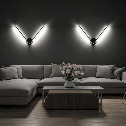 Vista 4 de Kawell Lámpara de pared LED de 12 W cableada con interruptor, brazos giratorios de 300°, iluminación moderna para sala de estar, dormitorio
