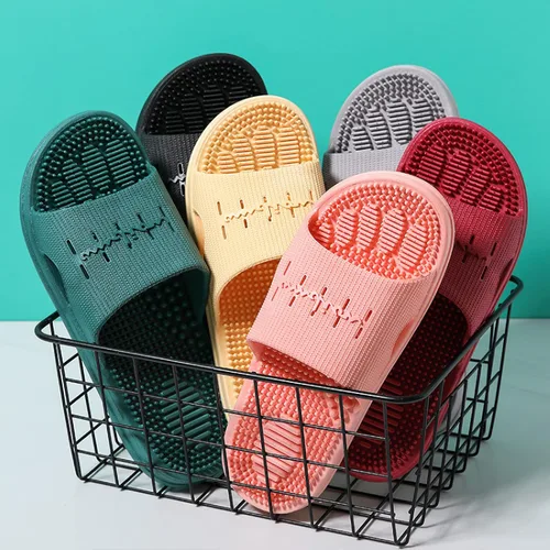 Vista 2 de Promociona la circulación sanguínea, cómodas pantuflas de masaje, pantuflas antideslizantes de fondo grueso, color negro, 40-41, sandalias