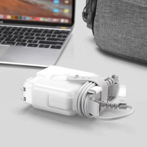 Vista 4 de Organizador de cables de viaje compatible con Apple MacBook Air Charger, funda protectora para adaptador de corriente USB C 29W 30W, MacBook Air