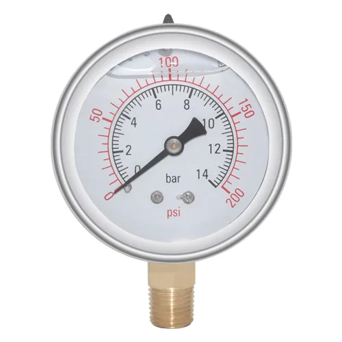 Vista 12 de Joywayus Manómetro de presión 0-30 PSI, latón 1/4" NPT rosca macho montaje inferior, relleno de glicerina, carcasa de acero inoxidable, función