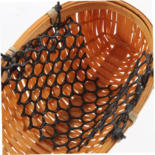 Vista 2 de Juego de 3 cestas tejidas colgantes con forma de cono de bambú para almacenamiento de plantas, decoración de jardín