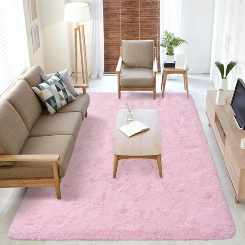 Vista 238 de Softlife Alfombra naranja para dormitorio, alfombra de felpa esponjosa para sala de estar para niñas, alfombra lanuda para niños, alfombra suave