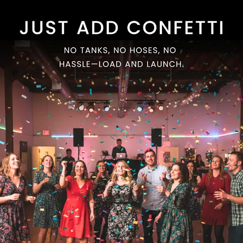 Vista 3 de CHAUVET DJ FunFetti Shot Lanzador de confeti profesional con control remoto inalámbrico para conciertos, fiestas y eventos especiales