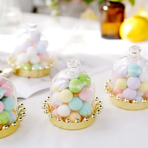 Vista 9 de Efavormart - Paquete de 12 soportes transparentes para cupcakes de 3 pulgadas, soporte de placa de exhibición de dulces con cúpula para bodas