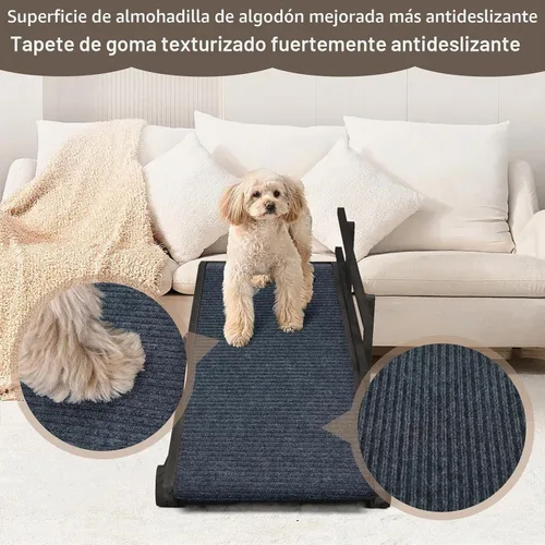 Vista 3 de Rampa para perros para sofá, rampa para mascotas de 7 alturas ajustables