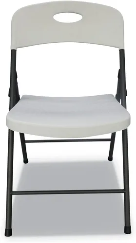 Vista 2 de Alera Silla plegable de resina moldeada, soporta hasta 225 lb, 18.19" altura del asiento, asiento blanco, respaldo blanco, base gris oscuro, 4/caja