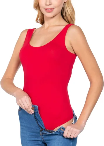 Vista 4 de FashionMille Body de algodón elástico sin mangas con cuello redondo para mujer