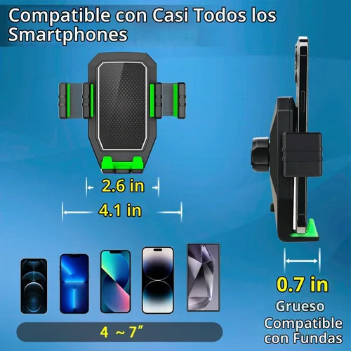 Vista 5 de Soporte de teléfono para camión, soporte de teléfono resistente, soporte de teléfono para parabrisas de salpicadero para semircamión, soporte
