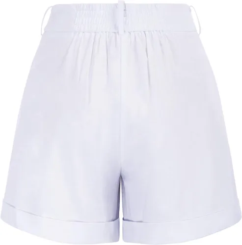 Vista 2 de Belle Poque Women Summer Linen Shorts Elastic High Waisted Shorts with Pockets