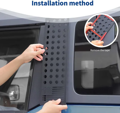 Vista 7 de Cubierta para panel de poste de pilar Bronco B, calcomanía de bandera estadounidense para Ford Bronco 2021 hasta 2 puertas, accesorios exteriores