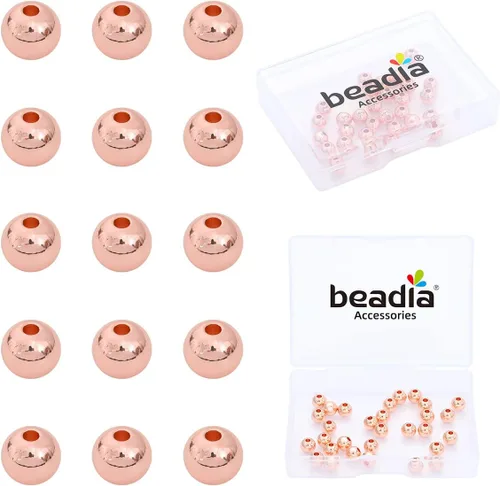 Vista 19 de BEADIA - Cuentas espaciadoras redondas bañadas en oro de 14 quilates, 2 mm, 600 piezas para hacer joyas sin decoloración