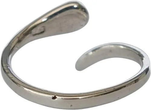 Vista 19 de Creations - Anillo de plata de ley 925 hecho a mano, anillo de dedo del pie ajustable, fino clásico delicado dedo abierto, anillos de meñique
