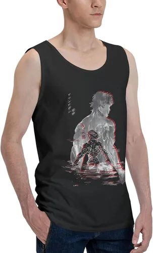 Vista 2 de Anime Baki The Grappler Baki Hanma Camiseta sin mangas de verano para hombre, camiseta casual para correr, entrenamiento, chaleco deportivo