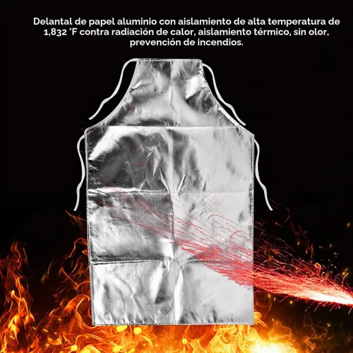 Vista 2 de Delantal resistente al calor, Delantal de papel de aluminio Delantal de trabajo resistente a altas temperaturas de 1,832.0 °F para fabricación